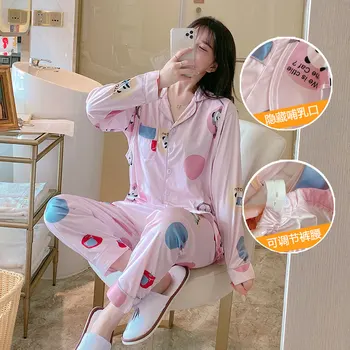 Pijama Feminino Korean Maternity Clothes Women's Maternity Pajamas Set Spring Autumn Dress Feeding Long Sleeve Nursing Sleepwear
Pijama Feminino Korean Maternity Clothes Women's Maternity Pajamas Set Spring Autumn Dress Feeding Long Sleeve Nursing Sleepwear