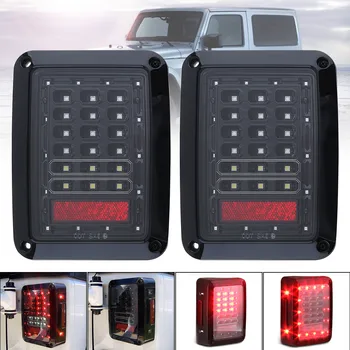 

2pcs Smoked LED Brake Car Tail Light Lamp for 2007-2017 Jeep Wrangler Brake Reverse Rear Back Up Light Daytime Running Lamps DRL