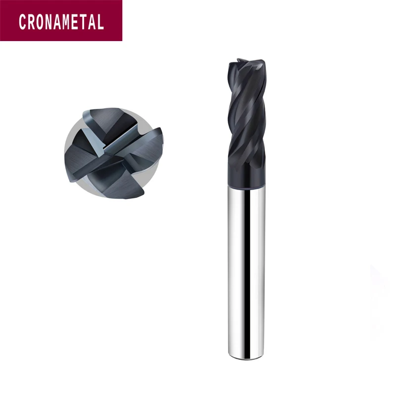 CRONAMETAL HRC65 end mill 4 flutes Corner Radius Carbide Tungsten Milling Cutter For Stainless Steel
CRONAMETAL HRC65 end mill 4 flutes Corner Radius Carbide Tungsten Milling Cutter For Stainless Steel