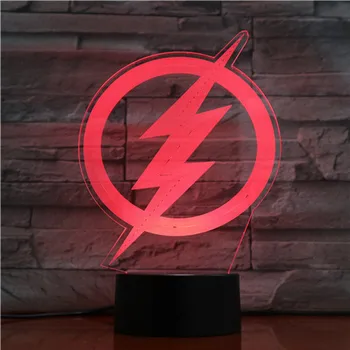 Novelty 3D Nightlight Visual Illusion LED 7 Colors Changing Flash Light The Flash Logo Smart Phone Control Model Toy Table Lamp 
Novelty 3D Nightlight Visual Illusion LED 7 Colors Changing Flash Light The Flash Logo Smart Phone Control Model Toy Table Lamp