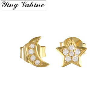 ying Vahine 100% 925 Sterling Silver Moon and Star Asymmetric Small Stud Earrings for Women
ying Vahine 100% 925 Sterling Silver Moon and Star Asymmetric Small Stud Earrings for Women