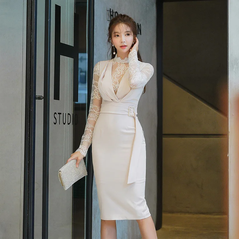 Spring Clothing New Style WOMEN'S Dress Lace Joint Sheath Dress
Spring Clothing New Style WOMEN'S Dress Lace Joint Sheath Dress