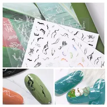 3D en relief ongle autocollant blanc noir dégradé marbre adhésif bricolage manucure curseur nail art conseils décorations décalcomanies(China)