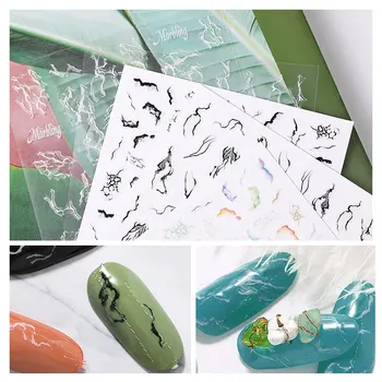 3D embossed nail sticker white black gradient marble adhesive DIY manicure slider nail art tips decorations decals
3D embossed nail sticker white black gradient marble adhesive DIY manicure slider nail art tips decorations decals