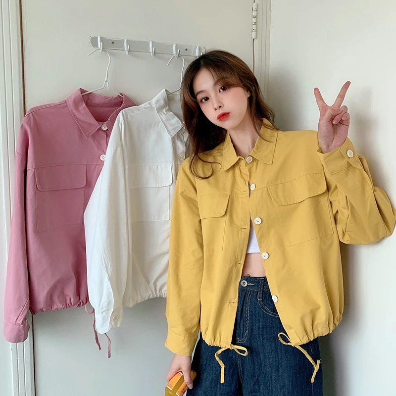 Spring Autumn Women's Jacket Korean Solid Color Drawstring Wide Loose Pocket Jacket New Long-sleeved Versatile Coats LL802
Spring Autumn Women's Jacket Korean Solid Color Drawstring Wide Loose Pocket Jacket New Long-sleeved Versatile Coats LL802