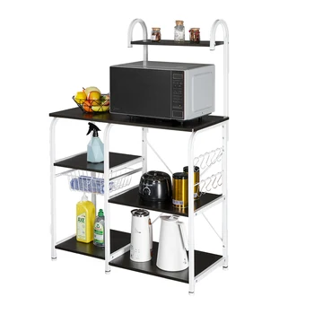 Kitchen Bakers Rack Storage Shelf Microwave Stand Organizer Workstation with 10 Hooks Kitchen Organization 
Kitchen Bakers Rack Storage Shelf Microwave Stand Organizer Workstation with 10 Hooks Kitchen Organization