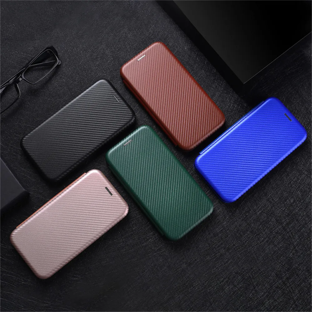 

Fashion Flip Carbon ShockProof Wallet Magnetic Leather Cover Case For OPPO Realme GT RealmeGT Phone Bags