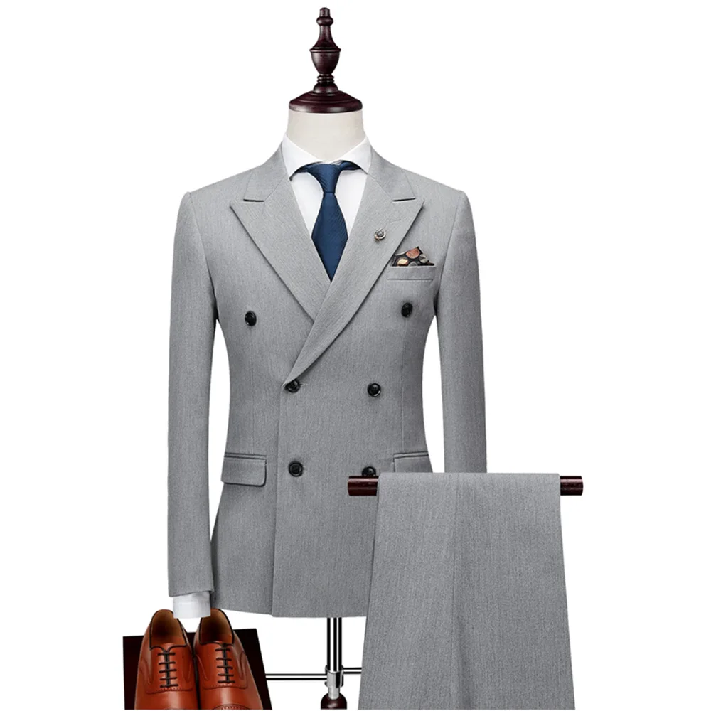 2020 Spring New Mens Fashion Slim Fit Suits Blazer Groom Groomsmen Suit 2 pcs Jacket and Pants Double Breasted Tuxedo
2020 Spring New Mens Fashion Slim Fit Suits Blazer Groom Groomsmen Suit 2 pcs Jacket and Pants Double Breasted Tuxedo