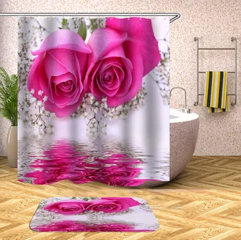 Bathroom Polyester Waterproof Shower Curtain Set 3D printing non slip mat bathroom
Bathroom Polyester Waterproof Shower Curtain Set 3D printing non slip mat bathroom