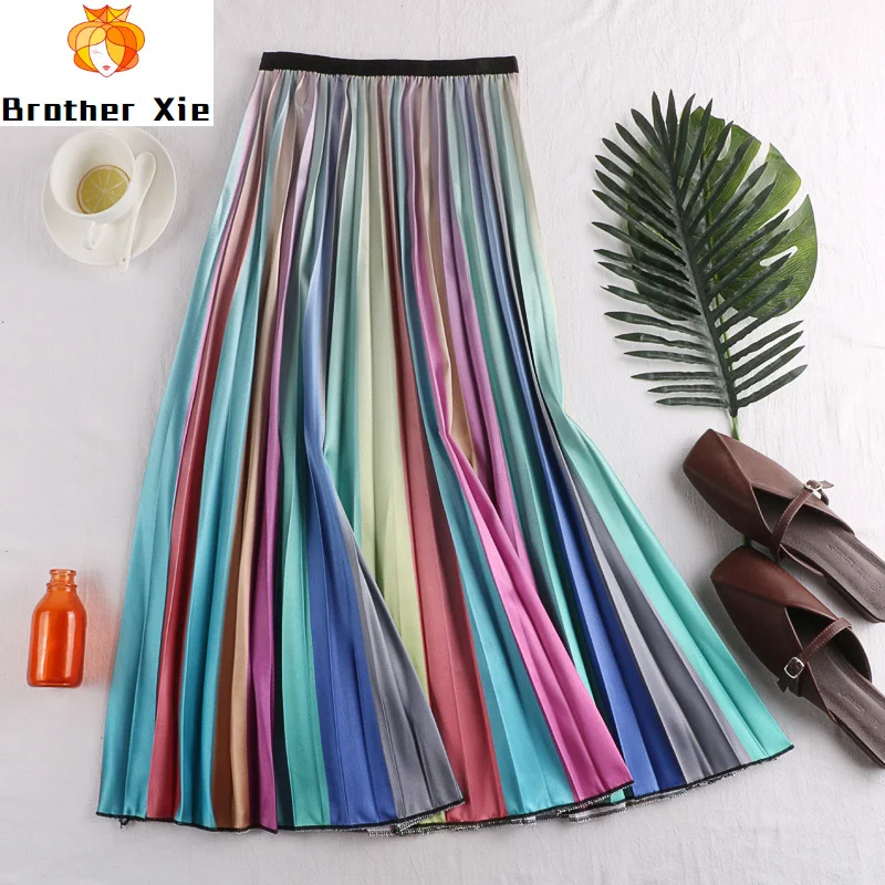 show thin color pleated bust skirt of tall waist long money full-skirted in the European and American wind A word
show thin color pleated bust skirt of tall waist long money full-skirted in the European and American wind A word