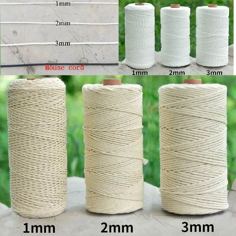 1 pc 100% Natural Cotton Twisted Cord 1 / 2 / 3mm Diameter 100m Length For DIY Home Textile Craft Macrame Artisan String New
1 pc 100% Natural Cotton Twisted Cord 1 / 2 / 3mm Diameter 100m Length For DIY Home Textile Craft Macrame Artisan String New