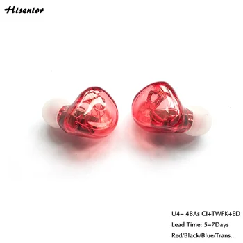 U4 Hifi Custom Monitor Earphone with Wire MMCX Oyaide Plug Knowles 4BAs CI ED TWFK and Solid Egger Resin Shell
U4 Hifi Custom Monitor Earphone with Wire MMCX Oyaide Plug Knowles 4BAs CI ED TWFK and Solid Egger Resin Shell