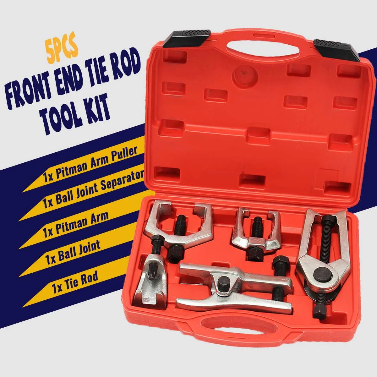 5Pcs Ball Joint Tie Rod Set Front End Service Tool Kit Pitman Arm Puller Remover Heavy Forged Alloy Steels Tool
5Pcs Ball Joint Tie Rod Set Front End Service Tool Kit Pitman Arm Puller Remover Heavy Forged Alloy Steels Tool