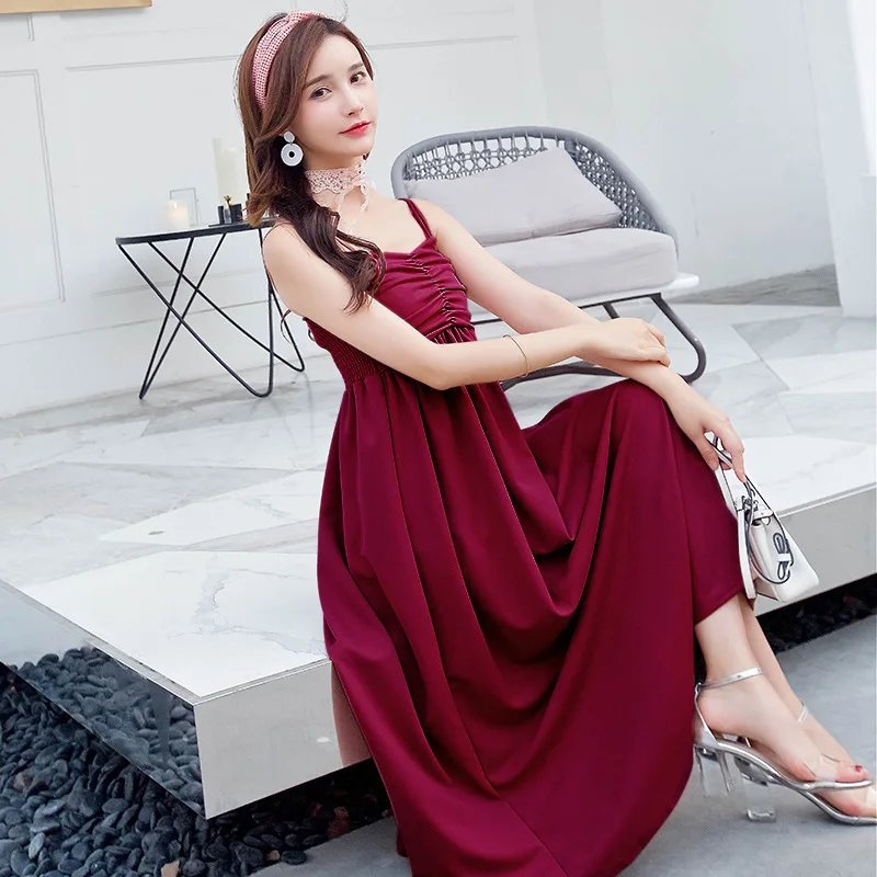 2019 Summer Wear New Style Women's off-Shoulder Strapped Dress Solid Color Mid-length Skirt off-Shoulder Pleated Tube Top Dress
2019 Summer Wear New Style Women's off-Shoulder Strapped Dress Solid Color Mid-length Skirt off-Shoulder Pleated Tube Top Dress