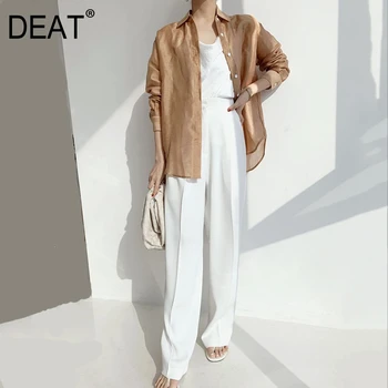 DEAT 2020 new spring and summer high waist floor length three colors pocket office lady pants female trousers WL81201L
DEAT 2020 new spring and summer high waist floor length three colors pocket office lady pants female trousers WL81201L