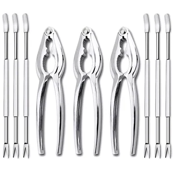 Seafood Crackers Tools Nutcrackers Set, Crab Nut Lobster Opener Shellfish Lobster Leg Sheller Kitchen Kits 9 Pack
Seafood Crackers Tools Nutcrackers Set, Crab Nut Lobster Opener Shellfish Lobster Leg Sheller Kitchen Kits 9 Pack