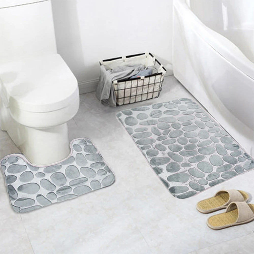 2 Piece Solid Color Rock Embossed Memory Foam Bathroom Rug Set Bath Rug Contour Mat Non-Slip With Rubber Backing
2 Piece Solid Color Rock Embossed Memory Foam Bathroom Rug Set Bath Rug Contour Mat Non-Slip With Rubber Backing