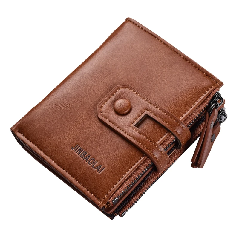New JINBAOLAI Men's Brand Wallet Double Zipper Buckle Design Small Wallet Men's High-Quality Short Card Holder Coin Purse
New JINBAOLAI Men's Brand Wallet Double Zipper Buckle Design Small Wallet Men's High-Quality Short Card Holder Coin Purse