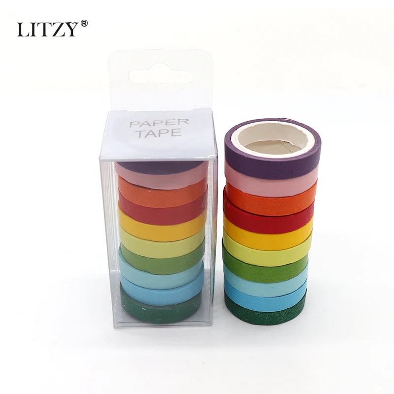 10 Pcs/lot Solid Color Rainbow Washi Tape Set Adhesive Tape DIY Scrapbooking Sticker Label Masking Tape School Office Supplies
10 Pcs/lot Solid Color Rainbow Washi Tape Set Adhesive Tape DIY Scrapbooking Sticker Label Masking Tape School Office Supplies