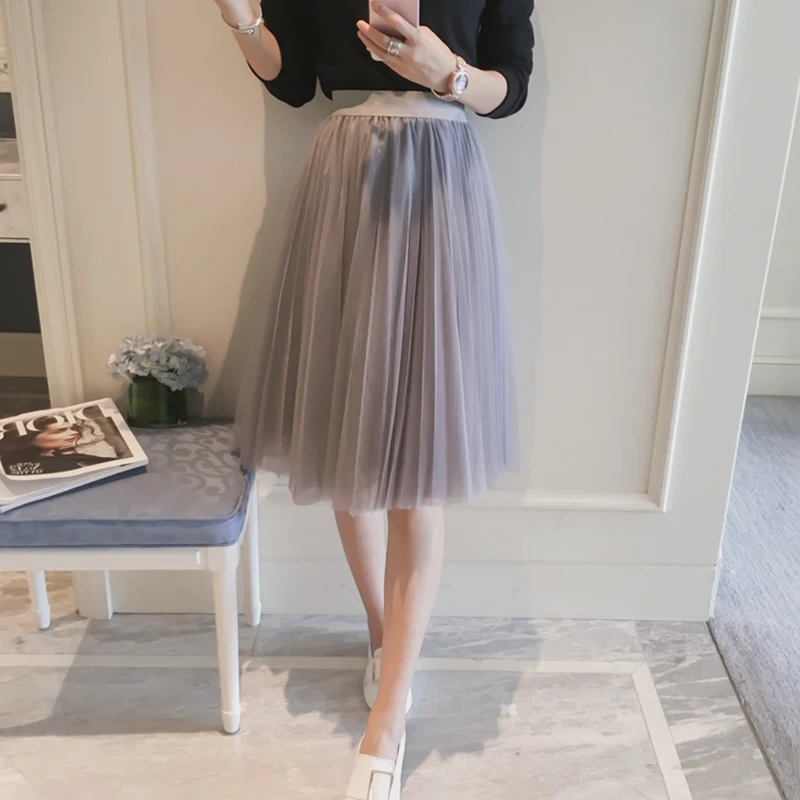New Women's Fashion Tulle Skirts Womens Midi Pleated Skirt Tulle Skirt Elastic Mesh Kawaii A-line High Waist Skirts 
New Women's Fashion Tulle Skirts Womens Midi Pleated Skirt Tulle Skirt Elastic Mesh Kawaii A-line High Waist Skirts