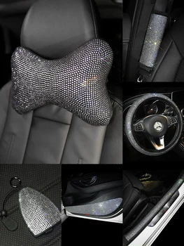 White rhinestone car women steering wheel Bling interior accessories set organizer car pillow for back support
White rhinestone car women steering wheel Bling interior accessories set organizer car pillow for back support
