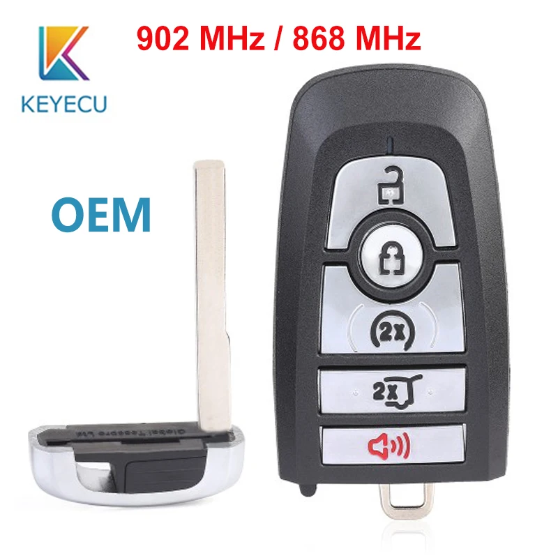 KEYECU OEM Smart Proxy Keyless Entry Remote Key 5 Button 902MHz / 868MHz For Ford Edge Fusion Mustang 2015+ M3N-A2C31243300 
KEYECU OEM Smart Proxy Keyless Entry Remote Key 5 Button 902MHz / 868MHz For Ford Edge Fusion Mustang 2015+ M3N-A2C31243300