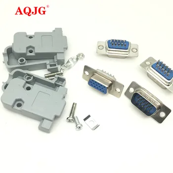 DB15 3Rows Parallel VGA Port HDB9 15 Pin D Sub Male Female Solder Connector Plastic Shell Cover
DB15 3Rows Parallel VGA Port HDB9 15 Pin D Sub Male Female Solder Connector Plastic Shell Cover