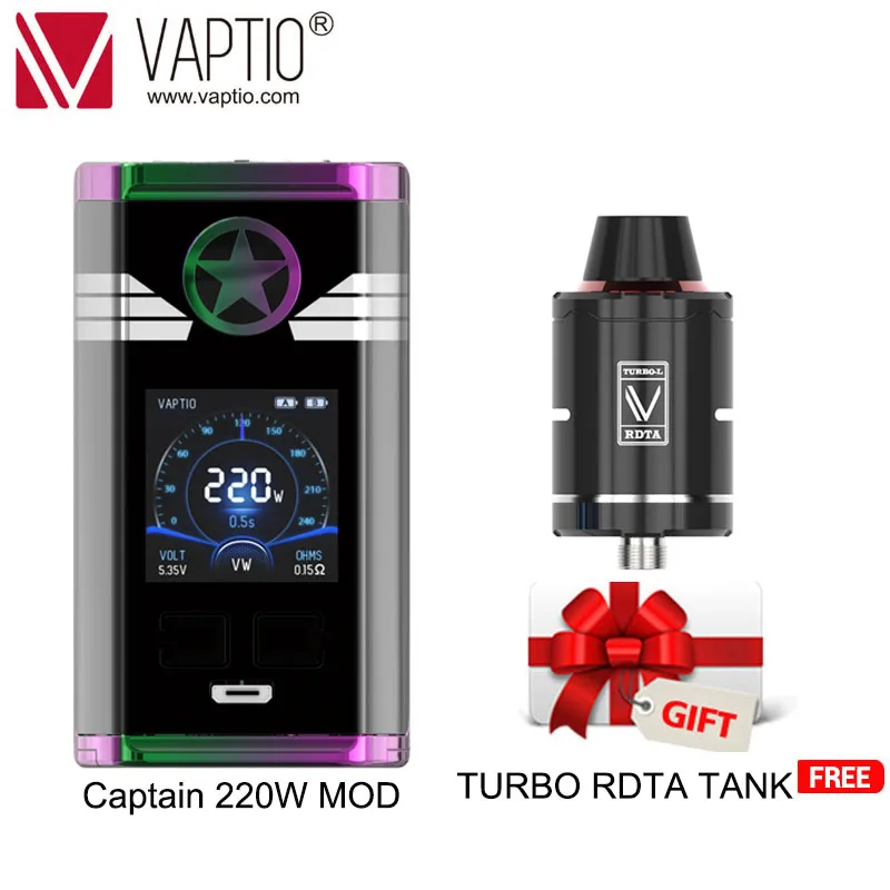 Vape Mod Original VAPTIO 220W Captain Box MOD 1.3'' Color TFT 510 thread FIT 18650 battery(Not included) support dropshipping
Vape Mod Original VAPTIO 220W Captain Box MOD 1.3'' Color TFT 510 thread FIT 18650 battery(Not included) support dropshipping