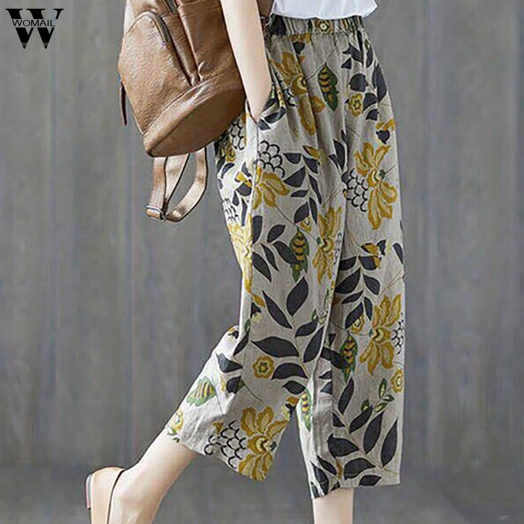 Womail Womens Pants Women Print High Waist Cotton And Linen Ankle Length Pants Casual Beach Trousers Women pants 2019 M-4XL
Womail Womens Pants Women Print High Waist Cotton And Linen Ankle Length Pants Casual Beach Trousers Women pants 2019 M-4XL