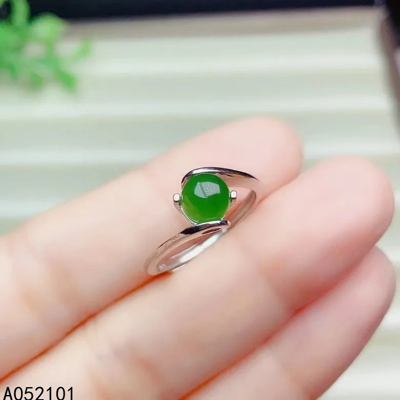 

KJJEAXCMY fine jewelry S925 sterling silver inlaid natural Jasper girl luxury ring support test Chinese style hot selling