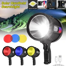 Waterproof Solar Power Searchlight P50 Handheld Torch 3 Light Colors Flashlight USB Rechargeable Handheld Lamp Filter Work Light
Waterproof Solar Power Searchlight P50 Handheld Torch 3 Light Colors Flashlight USB Rechargeable Handheld Lamp Filter Work Light
