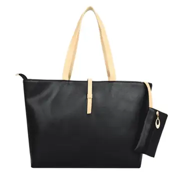 Fashion Shoulder Bags Women Tote Large Capacity Plain Casual Handbag Shoulder Bag With Mini Wallet Women Favors 
Fashion Shoulder Bags Women Tote Large Capacity Plain Casual Handbag Shoulder Bag With Mini Wallet Women Favors