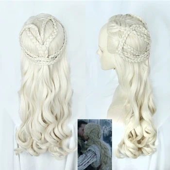 2019 New Type Game of Thrones Daenerys Targaryen Cosplay Wig Synthetic Hair Long Wavy Dragon of Mother Wig Halloween Party Use
2019 New Type Game of Thrones Daenerys Targaryen Cosplay Wig Synthetic Hair Long Wavy Dragon of Mother Wig Halloween Party Use