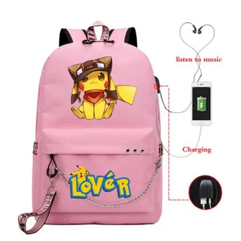 Mochila Mujer Pikachu Pokemon Backpack Boys School Bags for Teenage Girls Usb Charge Pink Backpack Laptop Travel Backpack Kids 
Mochila Mujer Pikachu Pokemon Backpack Boys School Bags for Teenage Girls Usb Charge Pink Backpack Laptop Travel Backpack Kids
