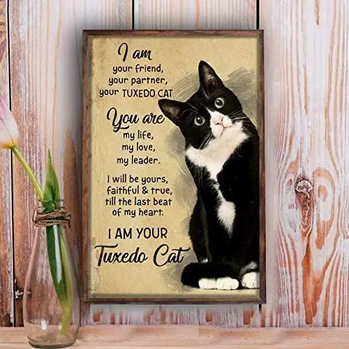 Настенный декор Постер в виде кошки для влюбленных я ваш друг партнер смокинга