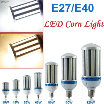 

Super Bright LED Corn Light 35W 45W 55W 65W 80W 100W 120W SMD5730 AC85-265V Warm/Cool White E27 E40 High Bay Light Corn Lamp