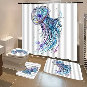 3D Jellyfish Printing Shower Curtains 3PCS Mat Set for Bathroom Waterproof Polyester Fabric Shower Bath Curtain With 12pcs Hooks
3D Jellyfish Printing Shower Curtains 3PCS Mat Set for Bathroom Waterproof Polyester Fabric Shower Bath Curtain With 12pcs Hooks
