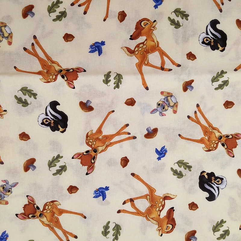 Good Off White Cartoon Bambi Cotton Fabric Bambi Deer Digital printing Cotton Fabric Quilting Home Cloth Patchwork DIY Sewing Children Clothing/Shirt/Dress Wide 140cm
Good Off White Cartoon Bambi Cotton Fabric Bambi Deer Digital printing Cotton Fabric Quilting Home Cloth Patchwork DIY Sewing Children Clothing/Shirt/Dress Wide 140cm