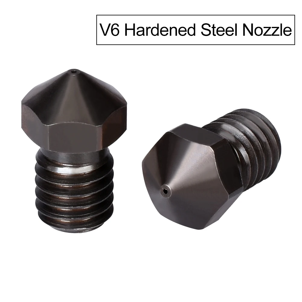High Quality V6 Nozzle Hardened Steel V5 3D Printer Parts PEI PEEK Carbon Fiber 1.75mm 0.4mm Filament M6 For E3D Titan Hotend
High Quality V6 Nozzle Hardened Steel V5 3D Printer Parts PEI PEEK Carbon Fiber 1.75mm 0.4mm Filament M6 For E3D Titan Hotend
