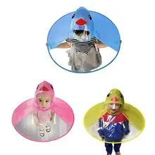 1PC mignon dessin animé canard enfants imperméable parapluie UFO forme pluie chapeau Cape pliable magique mains libres coupe-vent Poncho bébé(China)