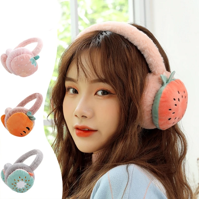 

Winter Earmuffs For Girls Pink Strawberry Kids Fruits Earmuffs Kawaii Girl Boy .