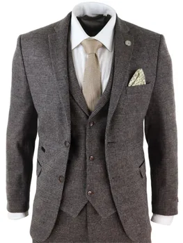 2020 Brown Mens Suits Wool 3 Piece Check Costume Homme Tweed Tailored Fit Peaky Blinders Gatsby 1920s Suit
2020 Brown Mens Suits Wool 3 Piece Check Costume Homme Tweed Tailored Fit Peaky Blinders Gatsby 1920s Suit