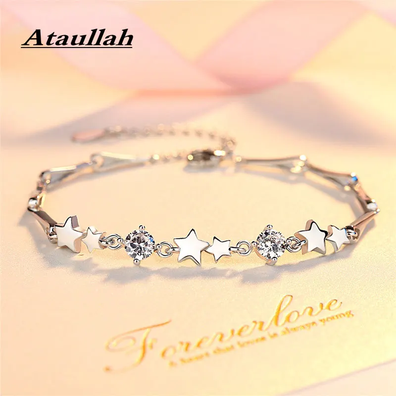 Ataullah Silver Color Star Bracelet Sterling Silver 925 Jewelry White Zircon Crystal Bracelets Bangle for Woman Party Gift BW040
Ataullah Silver Color Star Bracelet Sterling Silver 925 Jewelry White Zircon Crystal Bracelets Bangle for Woman Party Gift BW040