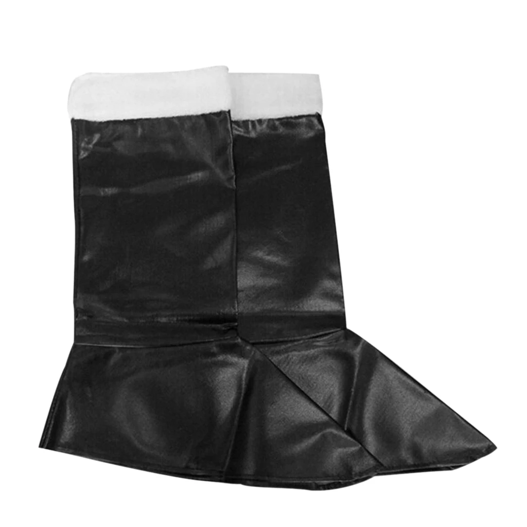 NEW Santa Claus Christmas BLACK Costume BOOTS XMAS Holiday Props Shoes