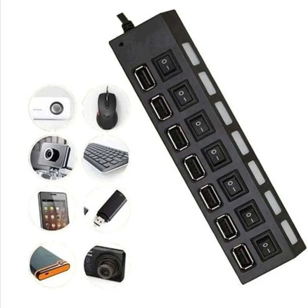 7 Ports usb hub LED USB High Speed 480 Mbps Adapter USB Hub With Power on off Switch For PC Laptop Computer PC Laptop With ON/OF
7 Ports usb hub LED USB High Speed 480 Mbps Adapter USB Hub With Power on off Switch For PC Laptop Computer PC Laptop With ON/OF
