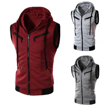 Color Blocks Summer Sports Men Zipper Sleeveless Fitness Hoodies Hooded Vest 
Color Blocks Summer Sports Men Zipper Sleeveless Fitness Hoodies Hooded Vest