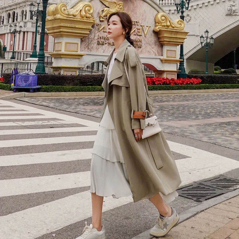 Photo Shoot Main Push 2020 Spring Young Elegant Drape Suit Collar Contrast Color Leather Belt Waist Hugging Lace-up Trench Coat
Photo Shoot Main Push 2020 Spring Young Elegant Drape Suit Collar Contrast Color Leather Belt Waist Hugging Lace-up Trench Coat