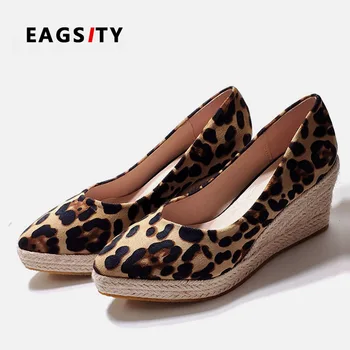 EAGSITY leopard wedge shoes for women high heel pumps platform pointed toe slip on party wedding espadrilles casual shoes
EAGSITY leopard wedge shoes for women high heel pumps platform pointed toe slip on party wedding espadrilles casual shoes