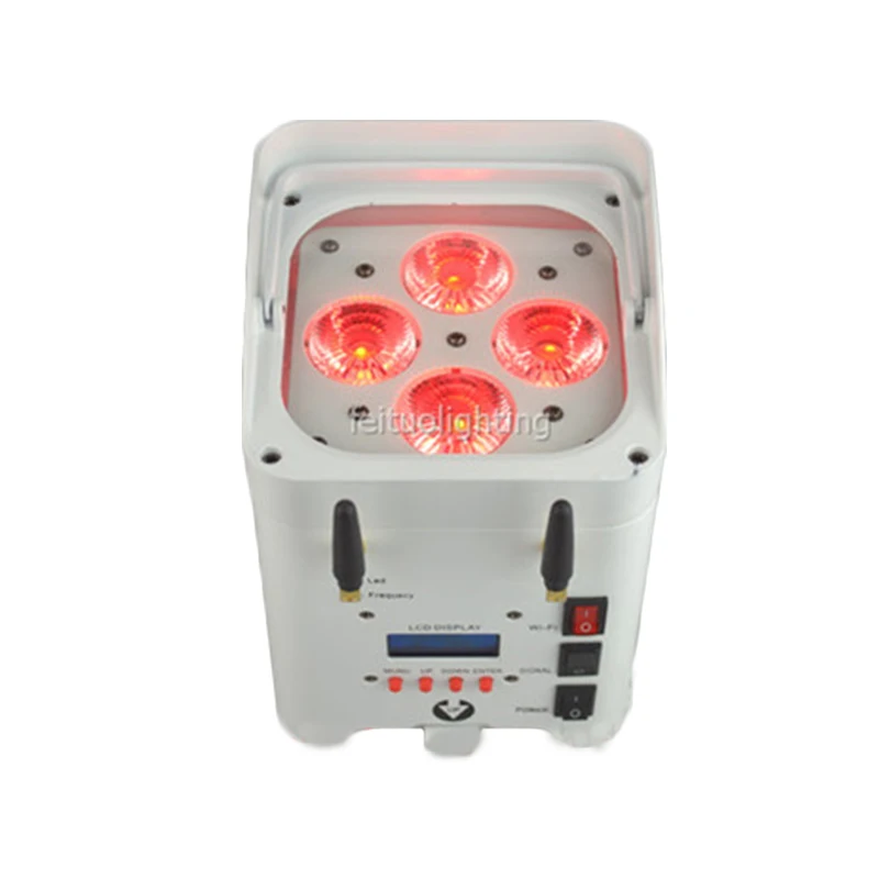 Dmx Wireless Battery Powered Led Uplights Wedding Lighting 2.4 G Wifi Control 4x1 2w RGBWA UV 6in1
Dmx Wireless Battery Powered Led Uplights Wedding Lighting 2.4 G Wifi Control 4x1 2w RGBWA UV 6in1
