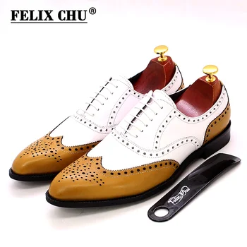 Men Handmade Shoes Genuine Leather Classic Wingtip Oxford Shoes White Khaki Lace Up Mens Fashion Brogue Wedding Men Dress Shoes 
Men Handmade Shoes Genuine Leather Classic Wingtip Oxford Shoes White Khaki Lace Up Mens Fashion Brogue Wedding Men Dress Shoes